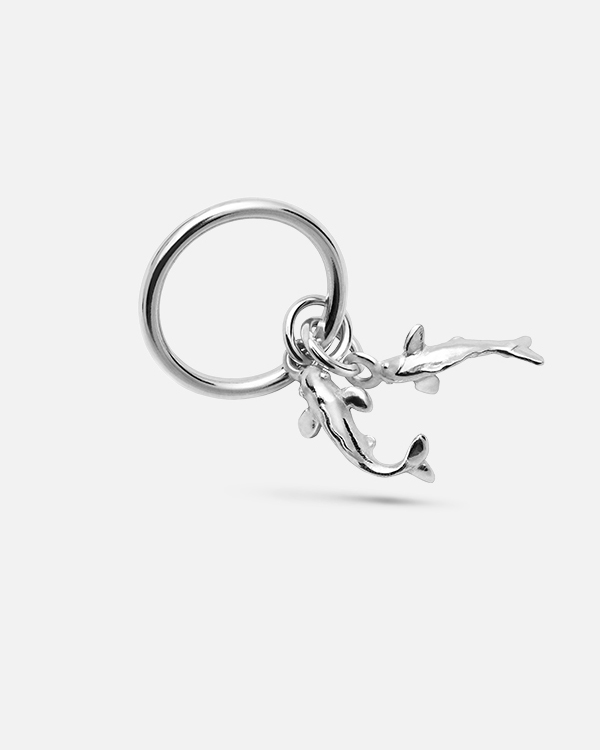 Ring with two silver carps
